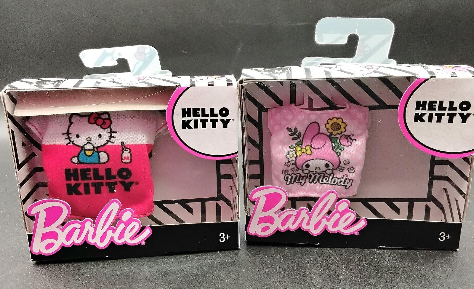 Lot of 2 Barbie NEW Hello Kitty Sanrio 2018 Fashion Packs Shirts FXJ92 FXJ89