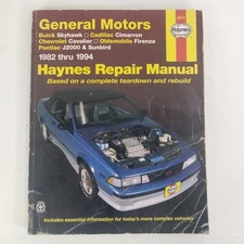 GM Skyhawk Cimarron Cavalier Firenza Sunbird 1982-94 Haynes Repair Manual #38015