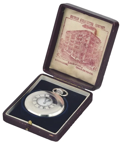 Antique ROLEX 15 Jewels Sterling Silver Half Hunter Pocket Watch - 1938 -