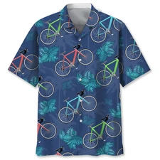 Cycling Tropical Hawaiian Shirt Aloha Summer Casual Beachwear