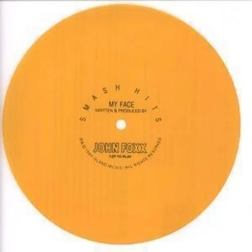 John Foxx My Face 7" Vinyl UK Island 1980 Smash Hits Gelbes Flexi Disc