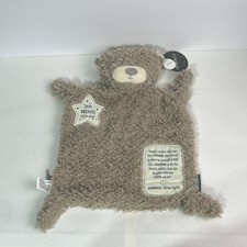 Demdaco Bear Plush Security Baby Blanket Lovey Rattle Toy Soft Gray New 12   f1 