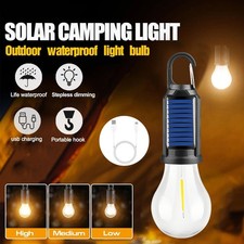Solar Tent Lights Rechargeable LED Camping Lantern Outdoor Hanging Light Bulbs