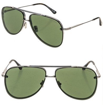 TOM FORD LEON TF1071 14N Gray Green Metal Aviator Sunglasses  display picture 3