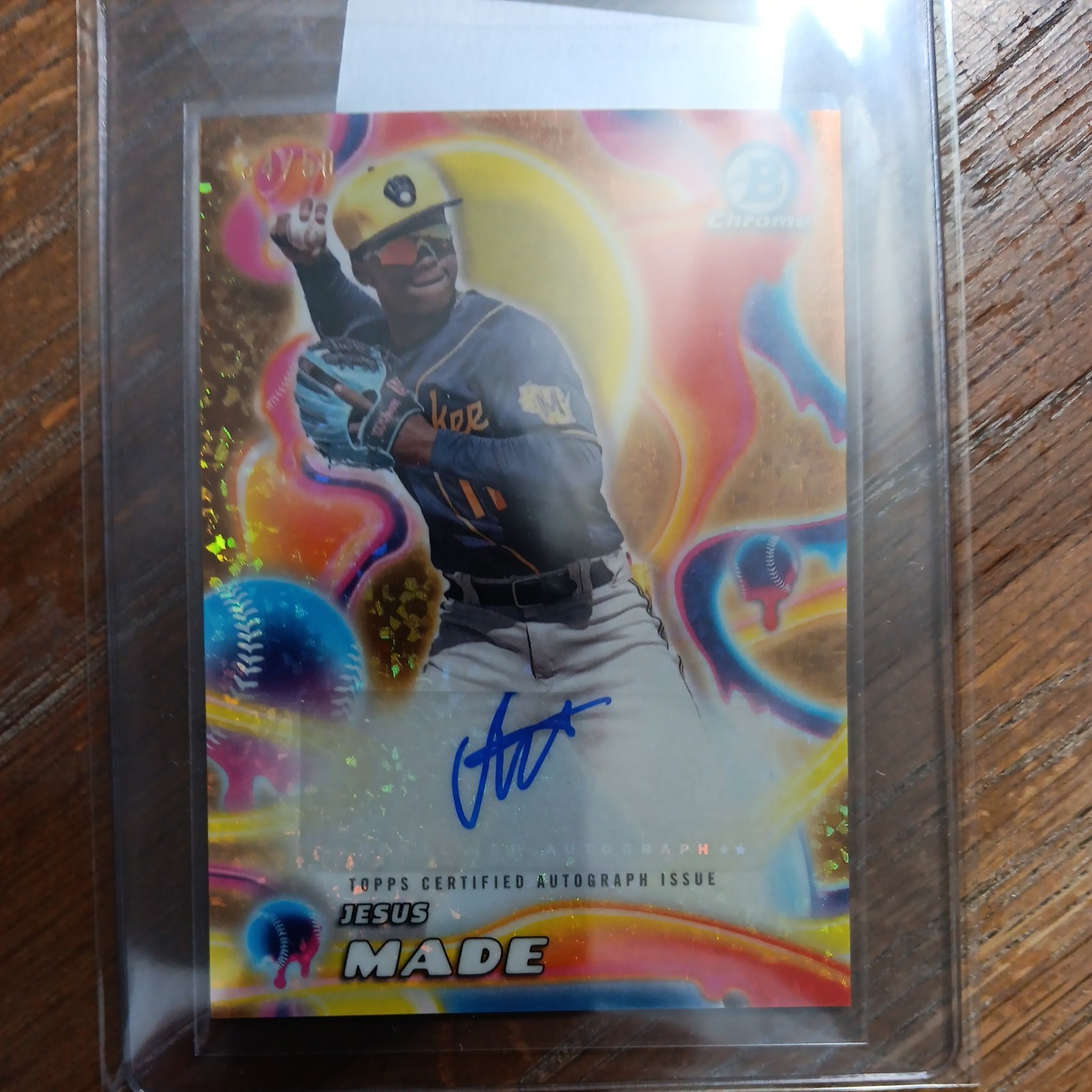 2025 Bowman Chrome #MMA-JM Jesus Made Melt Mashers Auto Gold Mini-Diamond /50