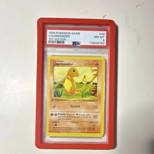 Pokémon TCG Charmander Base Set (Shadowless) 1st Edition PSA 8 046/102Shadowless