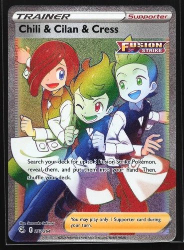 Chili & Cilan & Cress 273/264 SWSH08: Fusion Strike Secret Rare Pokemon Card
