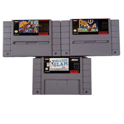 NCAA Basketball Super Play Action Football College Slam Nintendo SNES 3 Game Lot