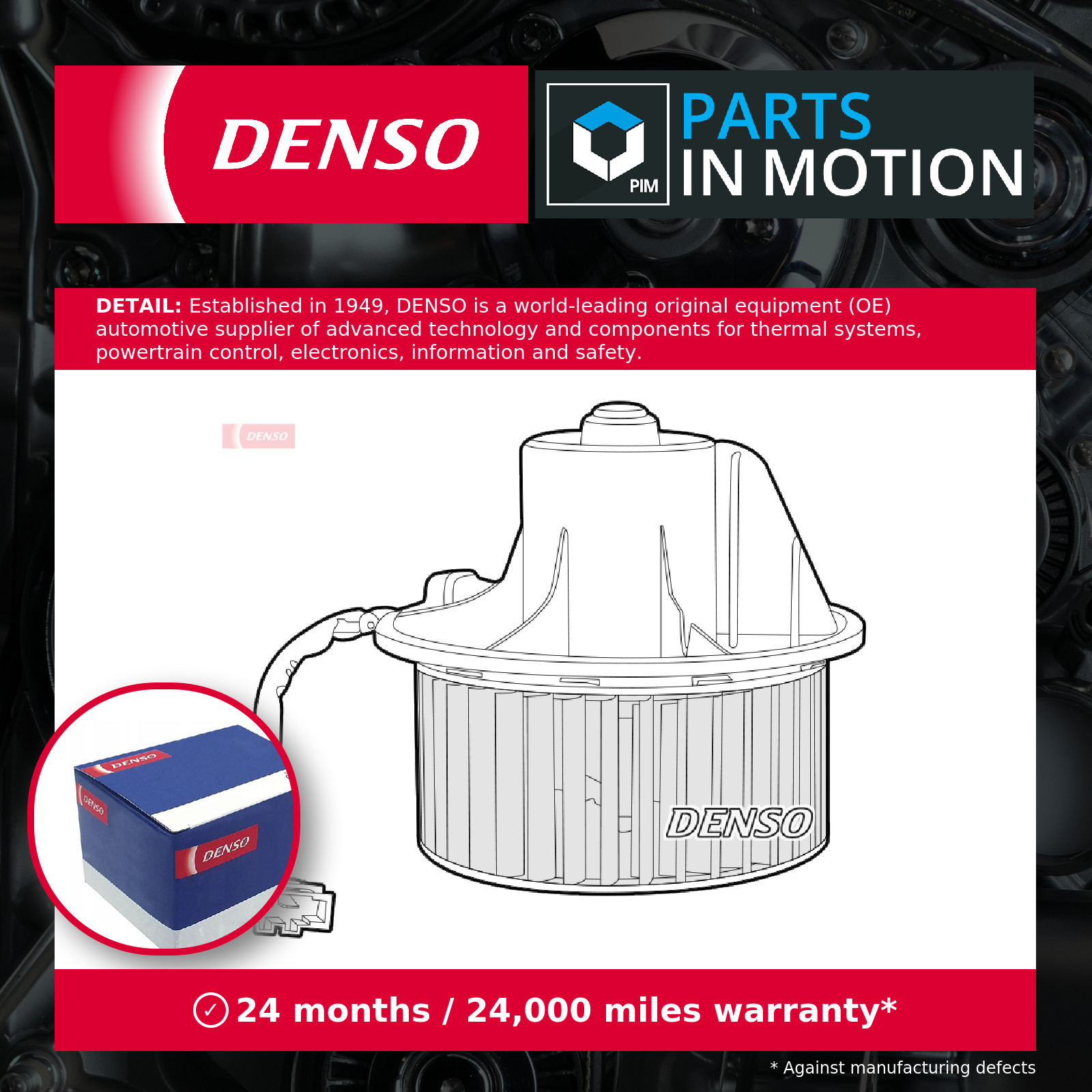 Interior Blower Motor fits VW TRANSPORTER Mk4 2.0 90 to 03 AAC Heater Denso New - Image 10