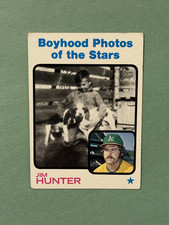 1973 Topps   Jim Catfish Hunter   Boyhood Photos of the Stars   Card #344   HOF