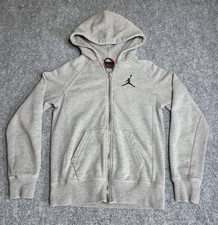 Jordan Hoodie Youth Medium Gray Full Zip Jumpman Logo 10 12 Years