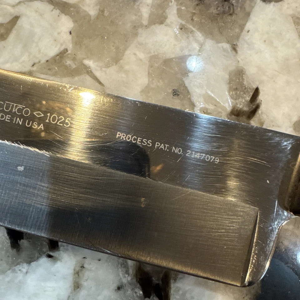 Винтажный CUTCO коричневый мрамор ручки шеф-повара кухонный нож No Лезвие 1025 США 9 дюймов - Изображение 3 из 4