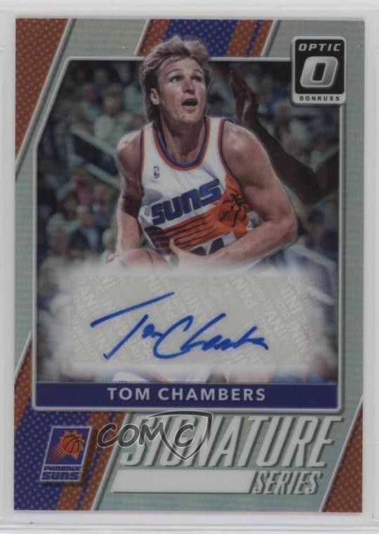 2017 Panini Donruss Optic Signature Series Holo Prizm Tom Chambers #80 Auto pu3