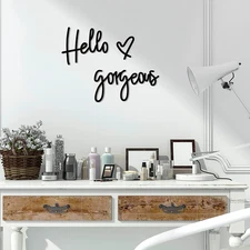 Hello Gorgeous Wall Decor Words Hello Gorgeous Sign 3D Wooden Wall Art Sign for