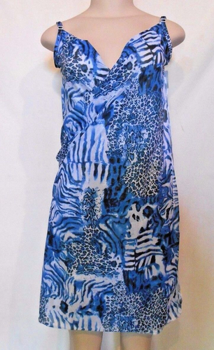 BEACH COVER UP SWIMSUIT COVER-UP Bathing Suit Coverup Wrap SIZE L ANIMAL PRINT - Picture 2 of 3