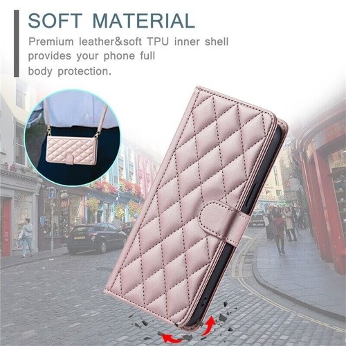 Lanyard Strap Wallet Flip Leather Case For iPhone 16 15 14 13 12 11 Pro Max 7 8 - Picture 72 of 86