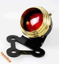 Retro Motorcycle Brass Bezel Led Taillight With License Plate Bracket For Harley