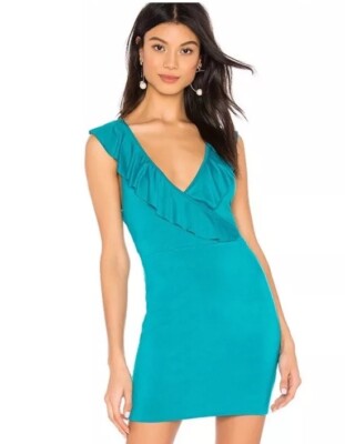 blue ruffle bodycon dress Midnight In London Ruffle Bodycon Formal Midi Dress main image 1