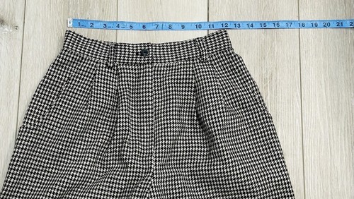 Pantalones cortos de colección Savannah mezcla de lana diente de gallo cintura alta plisados talla p6 - Imagen 4 de 8