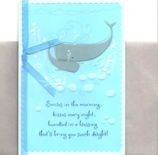 Congratulations New Baby Boy Blessing Blue Whale Whales Dayspring Greeting Card