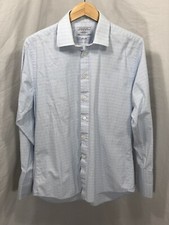 CHARLES TYRWHITT 16/33in Slim Fit Cotton Blue Check Dress Shirt