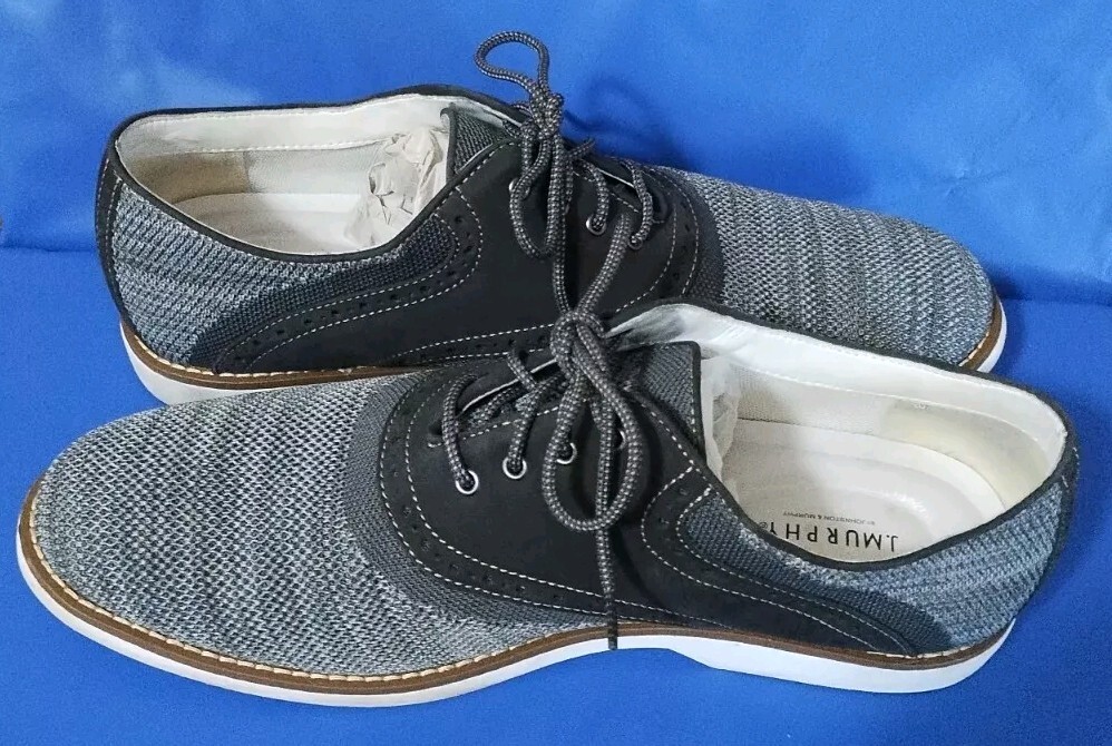 SAOLA Scarpe uomo J. Murphy Oxford grigio maglia pelle taglia 11 5 US