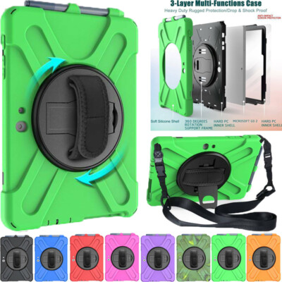 For Microsoft Surface Go 2 3 10.5'' Rugged Shockproof Rotating Stand Case Cover