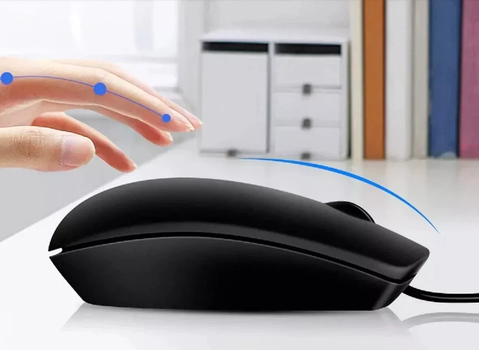 BRAND NEW DELL MOUSE MS116 USB WIRED-BLACK-SCROLL WHEEL 3 BUTTON uk - Image 3 of 4