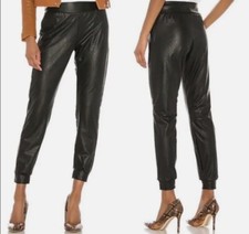 Commando Faux Leather Jogger Women’s Size S Black 4-way Stretch USA Made Vegan