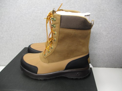 UGG Mens Sz 13 Waterproof Lace-Up Emmett Duck Boots Hi In Chestnut Brown