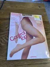 JCPenney CONTROL TOP Pantihose,  shaper Reinforced toe nude heel, SHORT Gala 02