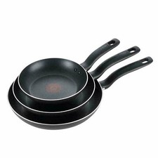 T-fal Nonstick 3 PC Fry Pan Cookware Set, 3-Pack(8-Inch,9.5-Inch,11-Inch), Black