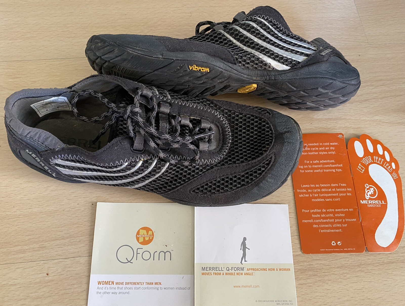 Merrell Pace Glove scarpa da trail running nera a piedi nudi Q Form taglia USA 7 5 donna