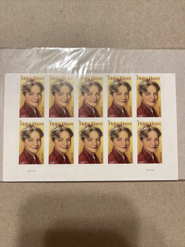 2011 #4525 HELEN HAYES PLATE BLOCK /PANE of 10 FOREVER STAMPS  MNH USPS SEALED - Image 4 of 4