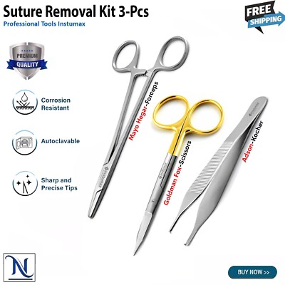  Small Suture Kit for Training Practice for Medical Students Vets Laboratory 3Pc