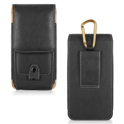Vertical Cell Phone Belt Clip Loop Pouch Holster Waist Bag Card Slots Case Cover