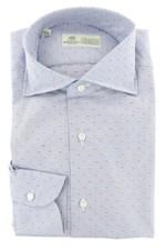 Luigi Borrelli Light Blue Foulard Cotton Shirt - Slim - 233