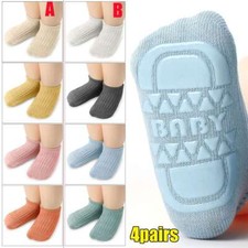 4 Pairs Anti-slip Non Skid Baby Floor Socks Kids Boys Girls Toddler Ankle Sock