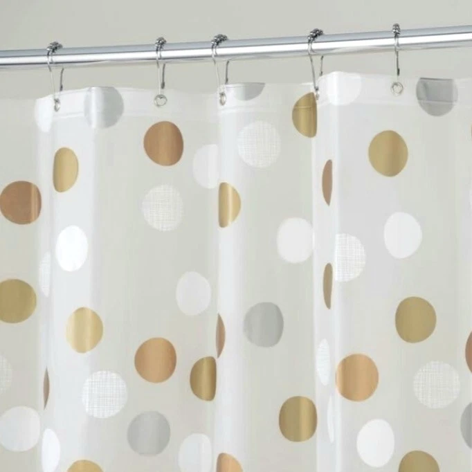 Cortina de Ducha iDesign Gilly Dot PEVA Metálica Lunares Nueva Semi Opaca 72" L Foto 2 de 4