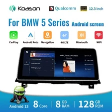 12.3" BMW 5 series F10 F11 8+128GB Android13 Screen Upgrade Radio Carplay CIC