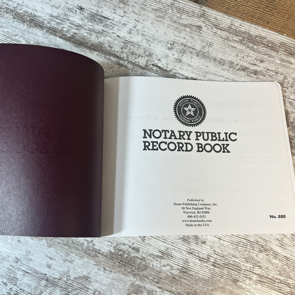 Dome Notary Public Record Book No. 880 Keeps Compliant Comprehensive