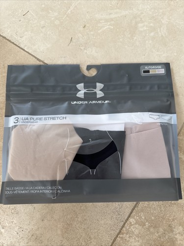 Under Armour Underwear Panties Womens XL Pure Stretch Hipster 3 Pack Multi NEW - 第 1/3 張圖片