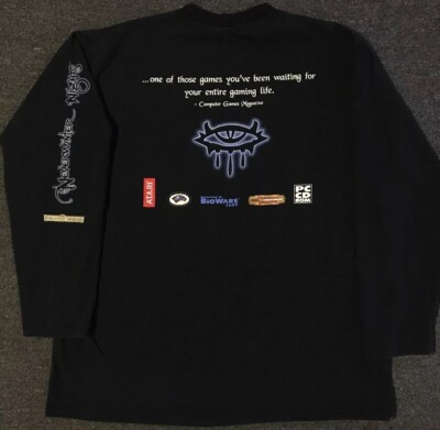 Vtg Neverwinter Nights Faded Video Game Promo Shirt XL Atari Bioware WOTC Y2K 90