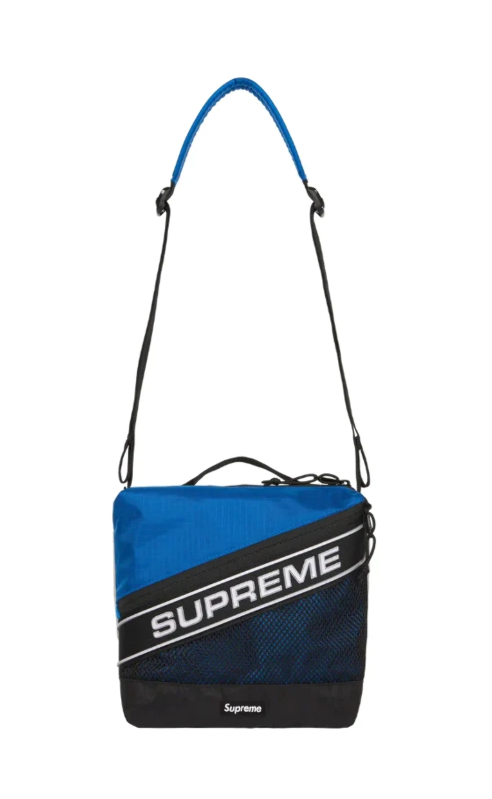 Sac bandoulière logo Supreme bleu (FW23)