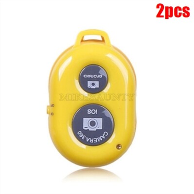 2Pcs Wireless Bluetooth Camera Phone Remote Control Yellow Self-Timer Shutter hz