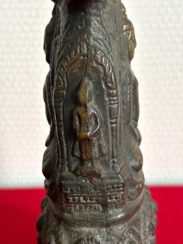 Fine Art: Antique Phra Sum Kwak Buddha in Bronze - Burma - 1925 - Picture 5 of 11