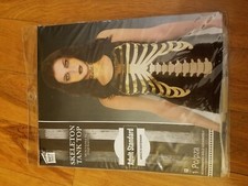 SKELETON TANK TOP HELLOWEEN COSTUME, ADULT STANDARD 1PC.