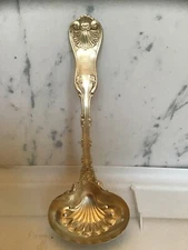 Antique American Whiting Sterling Silver Ladle w/ Shell Motifs Patented 1893