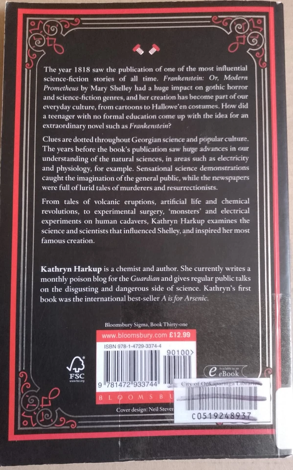 Making the Monster: Science Behind Mary Shelley's Frankenstein  Ex-Library - Image 2 of 4