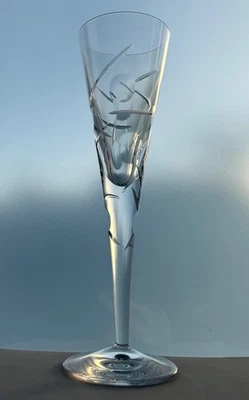 ROYAL DOULTON CRYSTAL - LUNAR - Fluted Champagne Glass / Glasses - Signed